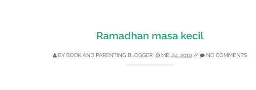 Ramadhan masa kecil